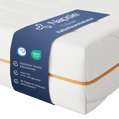 Image de Matelas NAPSIE à 7 zones, dimensions 90 x 200 cm | Fermeté H3 et H2 | Réversible | Ergonomique