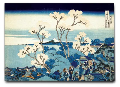 Produktbild von Giallobus - Fuji aus Gotenyama bei Shinagawa auf Tokaido - Hokusai - 140L x 100B cm - Bild - Leinwand mit Standardrahmen