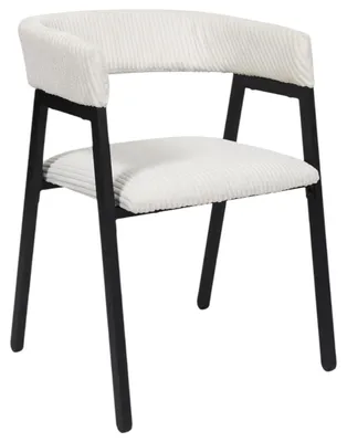 2er-Set Samt-Rippstoffsessel Beige, schwarzes Gestell