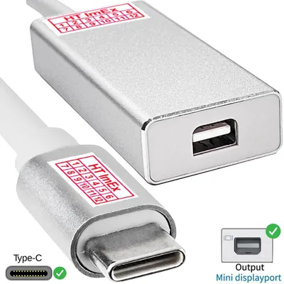 Produktbild von Silber - Typ C Auf Mini Konverter USB C Auf Mini DisplayPort Adapter USB C 4K