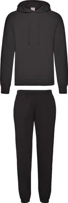 Immagine prodotto di Tuta da jogging Fruit of the Loom - pantaloni e felpa con cappuccio, colore:nero, taglia:L