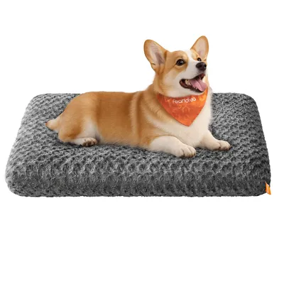 Produktbild von Feandrea Hundebett, flauschige Hundematte, Plüsch, weiche Polsterung, waschbar, rutschfest