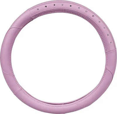 Produktbild von Lenkradbezug aus Kunstleder in Rosa mit Strasssteinen - Universell für 37-39 cm