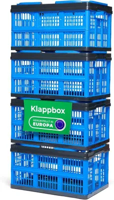 Produktbild von Famanu Faltbare Einkaufskörbe Blau - 4er Set, 16L
