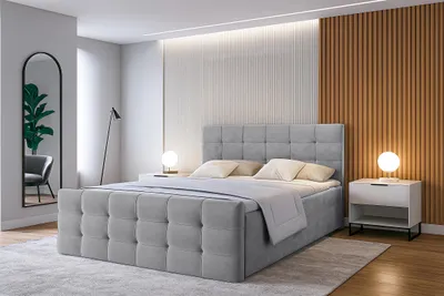 Produktbild von AX LIVING Bett mit Bettkasten 140x200 cm Argentaro graues Boxspringbett