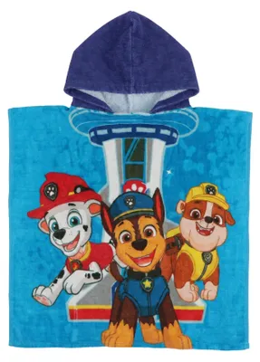 Image de Poncho de plage avec capuche pour enfants 55x110cm PAW Patrol boy