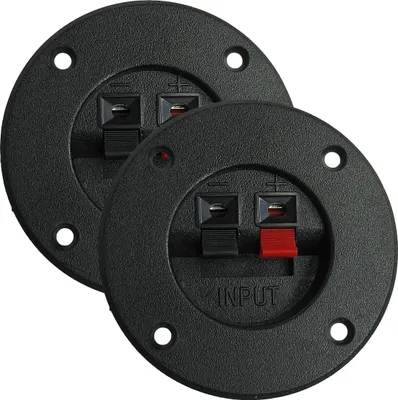 Produktbild von 2x Lautsprecher Anschluss Terminal Set Rund Boxen Klemmleiste Lötkontakte 65mm