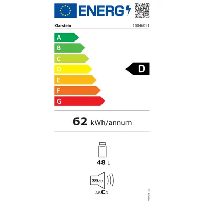 Zdjęcie produktu dla Klarstein Mini lodówka, 48 l, mała, cicha, lodówka biurowa, 0-10°C