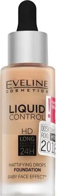 Immagine prodotto di Eveline Liquid Control HD Mattifying Drops Fondotinta opacizzante a lunga durata 015 Light Vanilla 32 ml