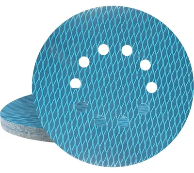 Image de Papier abrasif 225 mm avec système de fixation velcro, grain P400, 10 trous, lot de 20, pour ponceuses à plaques de plâtre