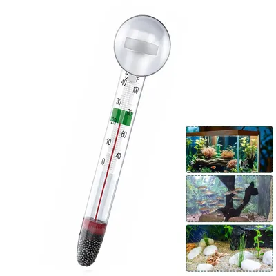 Produktbild von Aquarium Thermometer aus Glas, Schwimmend mit Saugnapf, 0-40°C, 11cm, für Fischbecken