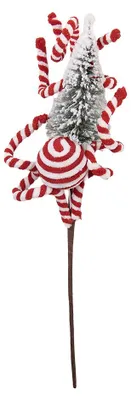 Productafbeelding van Clayre & Eef kerstdecoratie, 11x8x35 cm, wit, kunststof