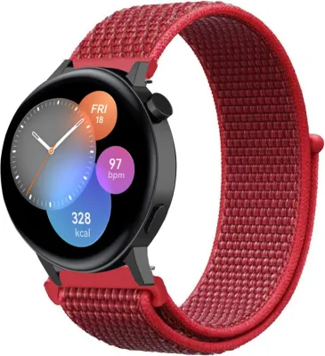 Produktbild von Strap-it Huawei Watch GT 3 42mm Nylon Armband (Rot)