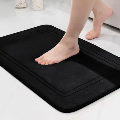 Obrázek produktu pro Protiskluzová koupelnová rohož - Měkká a savá - Černá, 43 x 61 cm