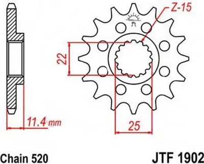 Image de Esjot Ritzel 520 16Z Standard