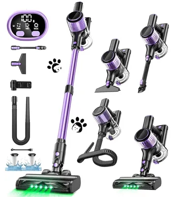 Produktbild von Kabelloser Staubsauger - Stielstaubsauger - 55 kPa Saugkraft - 500 W - 45 Min. Akkulaufzeit - 10-in-1 Multifunktional - Lila - EU-Stecker