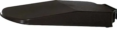 A dark gray lid for a trash can is shown against a white background.