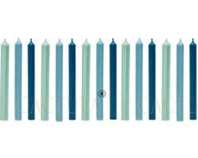 Cactula Stabkerzen – Jade / Hellblau / Dunkelblau – 19,5 cm – Ø 2,1 cm