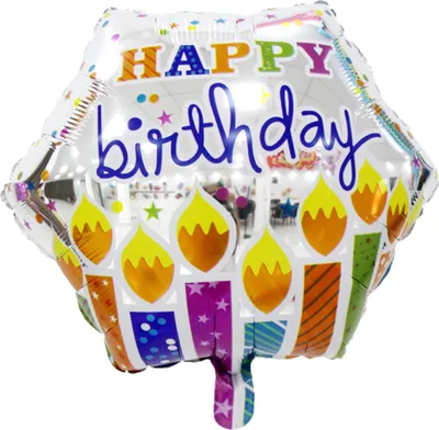 Produktbild von Folienballon Happy Birthday eckig 45 cm, Kerzen silber