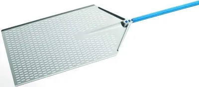 Imagen del producto de Silecomplaza: Pala para pizza de aluminio anodizado, perforada, 40 x 60 cm, con mango de 1,20 m, diámetro 40 x 61 cm