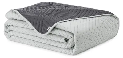 Produktbild von Bettüberwürf Tagesdecke zweiseitig Ultrasonic Steppung 220 x 240 cm - Silber-Grau