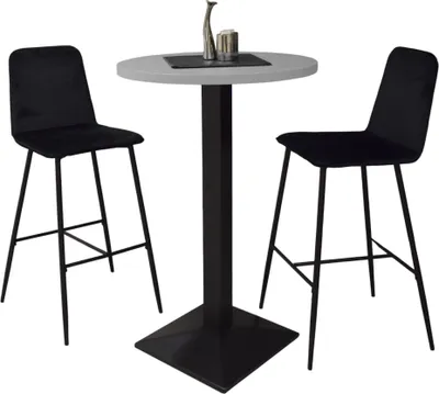 Produktbild von Tresentisch rund Eleanore 70 cm schwarz matt/kreidegrau matt lack 14662