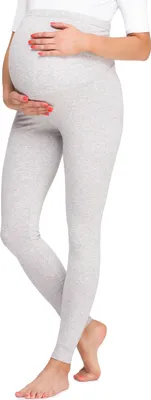 Produktbild von Be Mammy Damen Lange Umstandsleggings BE20-257 (Melange, L)