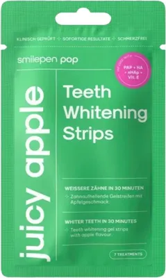 Produktbild von Smilepen | Zahnaufhellungsstreifen - Saftiger Apfel - 14 Streifen - Zähne Aufhellen - Zahnpflege