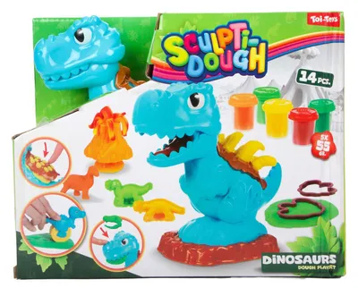 Zdjęcie produktu dla Sculptidough Masa do modelowania Dinozaury - 5 sztuk