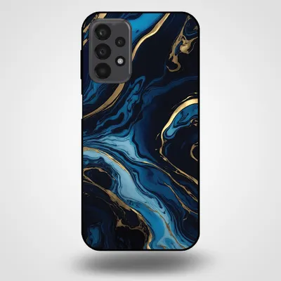 Produktbild von Smartphonica Handytasche für Samsung Galaxy A23 5G mit Marmordruck - TPU Rückseite Abdeckung Fall Marmor Design - Gold Blau