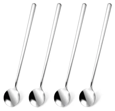 Rührlöffel aus Edelstahl, 4 Stück, silber, 17 cm