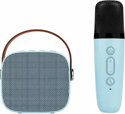 Produktbild von INF Tragbarer Bluetooth KTV Lautsprecher mit Mikrofon, HIFI Sound, Echo Blau