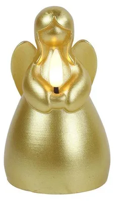 Immagine prodotto di Candela LED "Angelo S" dorata, 7x7x11,5 cm