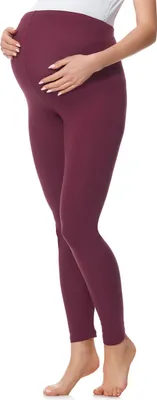 Image de Be Mammy Leggings de grossesse longs en coton BE20-230 (vin, XL)