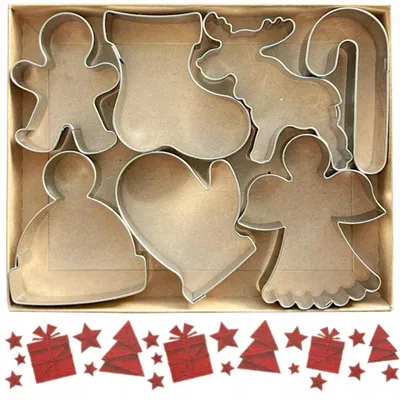 Produktbild von EkoForemki Weihnachts-Plätzchen Ausstecher Set 7 Stück Edelstahl