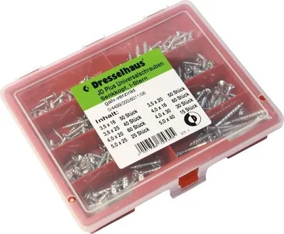 Produktbild von Schrauben-Sortiment Senkkopf gelb verzinkt, 330-tlg