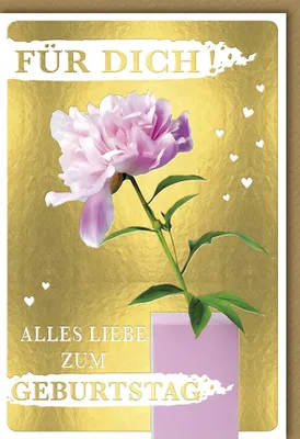 Produktbild von A - Geburtstag - Karte mit Umschlag - "Für Dich!" Blume in Vase