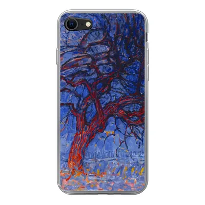 Produktbild von MuchoWow® Handyhülle Schutzhülle Hülle für iPhone SE 2022 Roter Baum - Piet Mondrian Silikon Softcase Handy Hülle - Schutzhülle