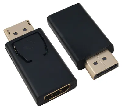 Image de Adaptateur Helos plaqué or, fiche DisplayPort / prise HDMI, noir
