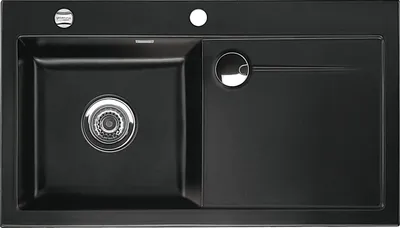 Produktbild von Flächenbündige Spüle STEMA 90 F in NERO Becken links mit Excenterbedienung