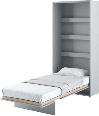 Produktbild von Wandbett Schrankbett BED CONCEPT BC-03 Vertikal 90x200 GRAU MATT Wandklappbett, Schrankklappbett, Schrank mit integriertem Klappbett in Lattenrost