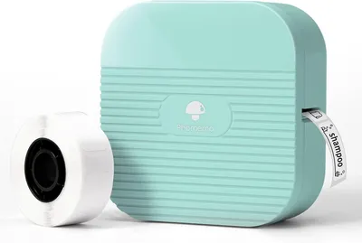 Image de Phomemo Q31 Mini-imprimante d'étiquettes thermiques avec Bluetooth, sans fil, portable, appareil manuel pour iOS et Android pour la maison et le bureau, vert