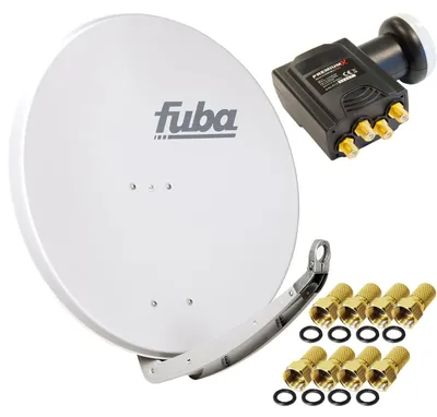 Produktbild von Fuba DAA 850 G Sat Schüssel Grau 85x85cm Deluxe LNB Quad PremiumX 8x F-Stecker
