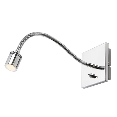 Produktbild von Lindby LED-Wandleuchte Berfin, chrom, Leselampe, verstellbar