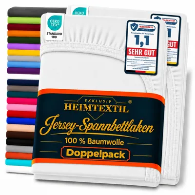 Produktbild von Jersey Spannbettlaken Doppelpack 200 x 220 cm Silber