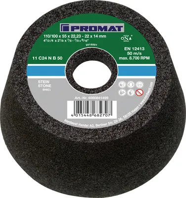 Productafbeelding van Slijpkom C16N, 110/100 mm, geschikt voor natuursteen en kunststeen, gietstaal. Boorgat: 22,23 mm