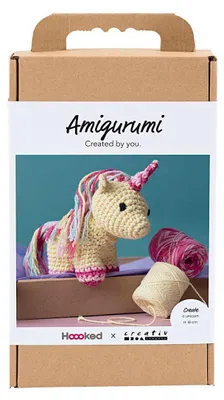 Produktbild von Creativ Company Häkelset Einhorn Amigurumi Regenbogenfarben Baumwolle