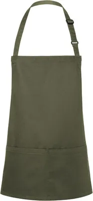 Produktbild von Karlowsky kurze Latzschürze BASIC mit Schnalle und Tasche 75 x 60 cm unisex Polyester/Baumwollmix Moosgrün