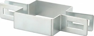 Immagine prodotto di LogistSystem Morsetto centrale quadrato 60x60mm per filo FI5mm - Morsetto zincato per pali di recinzione - Fissaggio di pannelli di rete metallica - Morsetti per recinzione Morsetto per tutore Morsetto per palo