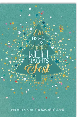 Produktbild von Weihnachten - Karte mit Umschlag - ein frohes Weihnachtsfest Glitzer u